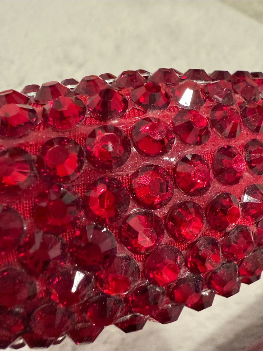 Red Crystal Embellished Padded Headband handmade